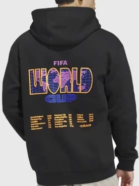 2026 FIFA World Cup Adidas Tour Hoodie back view showing rear design, hood shape, and relaxed fit