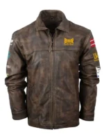 BBR World Finals 2026 Brown Leather Jacket front view