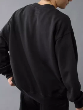 AE Henley Sweatshirt back view showing rear structure, sleeve shape, and relaxed fit