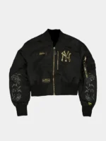 ALPHA X NEW ERA L-2B CROPPED BOMBER JACKET FRONT VIEW