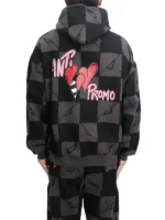 Anti Promo 99 Eyes Pullover Hoodie back view showing rear design, hood shape, and relaxed fit
