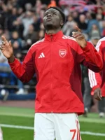 Arsenal FC 2627 Home Anthem Jacket view look showing anthem jacket style, collar, and clean fit