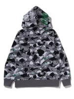 BAPE x Hidden STA Camo Tiger Hoodie back view showing rear camo pattern, hood shape, and relaxed fit