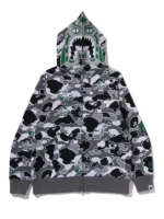 BAPE x Hidden STA Camo Tiger Hoodie front view showing camo print, tiger detail, and hooded design