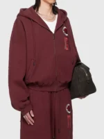 BRUCE LEE x LUU DAN Zip Hoodie view look showing zip-up style, hood shape, and clean fit