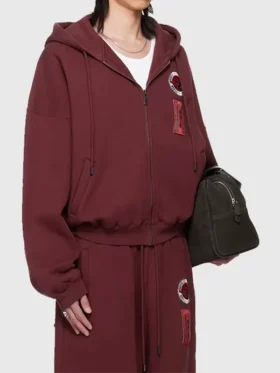 BRUCE LEE x LUU DAN Zip Hoodie view look showing zip-up style, hood shape, and clean fit