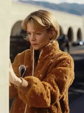 Beef S02 Carey Mulligan Brown Sherpa Jacket outfit look