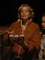 Beef S02 Carey Mulligan Brown Sherpa Jacket front view