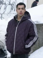 Boston Blue Marcus Scribner Purple Quilted Jacket outfit look