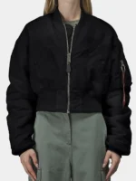 CROPPED MA-1 FLIGHT JACKET WOMENS FRONT VIEW