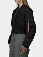 CROPPED MA-1 FLIGHT JACKET WOMENS SIDE VIEW