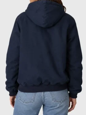 Carhartt Iceman Blue Jacket back view showing rear structure, sleeve shape, and clean blue finish