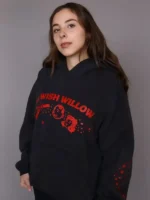 Cinegogue x Obsession One Wish Willow Hoodie front view showing hood, front design, and sleeve shape