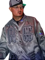 Cookin Soul Italian Hustler Silver Varsity Jacket outfit look