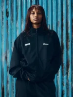Corteiz x Gabriel Moses Track Jacket front view showing clean design, zipper detail, and fit
