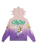 Death And Glo Gang Hoodie back view showing rear design, hood shape, and relaxed hoodie fit
