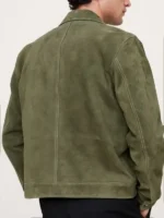 Detective Karadec Suede Trucker Jacket back view showing rear design, sleeve shape, and suede trucker fit