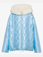 Drake ICEMAN Puffer Jacket hooded view showing hood design, padded build, and clean fit