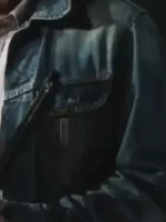 Dutton Ranch 2026 Ed Harris Denim Jacket close-up view showing denim texture, stitching, and button details