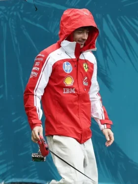 F1 Grand Prix Of Miami Charles Leclerc Jacket side view showing sleeve shape, collar, and jacket profile