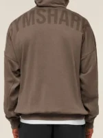 Gymshark Power Hoodie brown back view showing rear shape and hooded finish