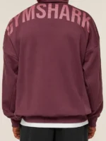 Gymshark Power Hoodie burgundy back view showing rear shape and hooded finish