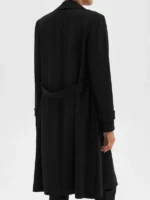 High Potential Selena Black Coat back view showing rear structure, sleeve shape, and clean coat fit