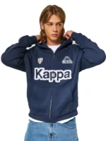 Hollister x Kappa Boxy Zip-Up Logo Graphic Hoodie Front Look