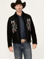 JW Griffin Puebla Suede Zip Jacket view look showing suede texture, zip design, and clean fit
