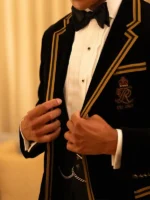 Jaafar Jackson Met Gala 2026 Polo Ralph Lauren Tuxedo close-up view showing texture and details