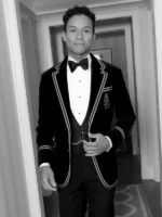 Jaafar Jackson Met Gala 2026 Polo Ralph Lauren Tuxedo closure view showing fastening detail
