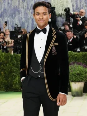 Jaafar Jackson Met Gala 2026 Polo Ralph Lauren Tuxedo front view showing clean design and fit