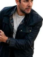 Jack Ryan Ghost War Black Jacket front view showing collar, closure, and black jacket design