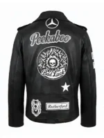 Jesse Rutherford The Neighbourhood Leather Jacket back view showing rear shape and smooth finish