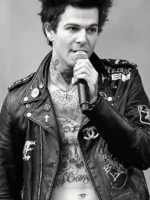 Jesse Rutherford The Neighbourhood Leather Jacket closure view showing fastening and front detail