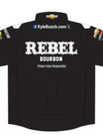 Kyle Busch Rebel Bourbon Uniform Jacket back design showing rear artwork, patches, and jacket structure