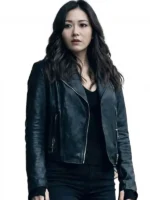 Karen Fukuhara The Boys S05 Black Leather Jacket front view