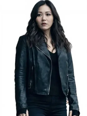 Karen Fukuhara The Boys S05 Black Leather Jacket front view