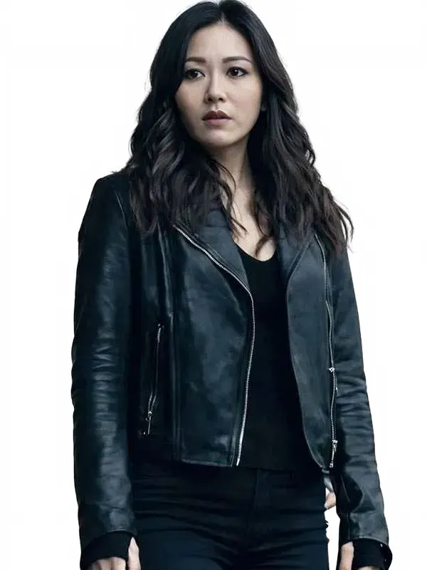 Karen Fukuhara The Boys S05 Black Leather Jacket Karen Fukuhara The Boys S05 Black Leather Jacket front view