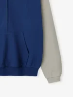 LA Dodgers Fear of God Half-Zip Hoodie close-up look showing zipper detail, stitching, and fabric texture