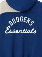 LA Dodgers Fear of God Half-Zip Hoodie design view showing logo detail, fabric texture, and hoodie styling