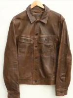 Lucas West Trucker Leather Jacket View Look