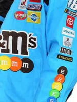 M&Ms Full-Snap Twill Cotton Uniform Jacket close-up view showing twill texture, stitching, and snap details