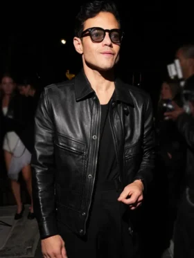 Rami Malek Met Gala After Party Leather Jacket outfit look