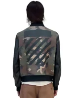 Michael Bublé Camouflage Print Bomber Jacket back view showing camouflage print and bomber jacket fit