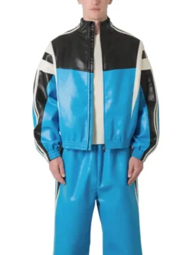 Mike Steele Bomber Leather Jacket View Look