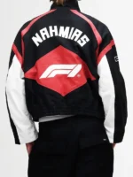NAHMIAS F1 MOTO BOMBER JACKET back view showing rear shape, clean finish, and bomber structure