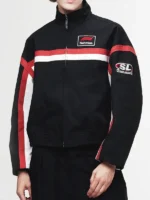 NAHMIAS F1 MOTO BOMBER JACKET front view showing clean structure and racing-style details