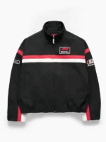 NAHMIAS F1 MOTO BOMBER JACKET view look showing full shape, moto styling, and bomber fit