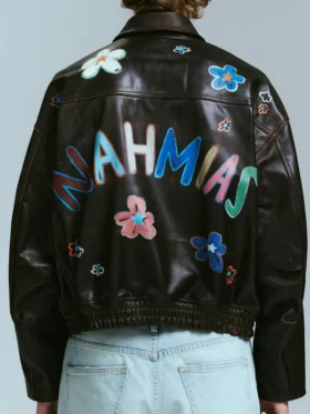 NAHMIAS PAINTED OVERSIZED LEATHER back view showing rear shape and smooth painted finish